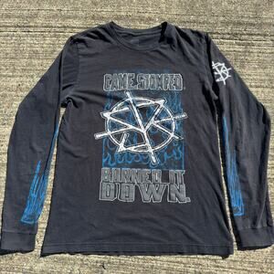 Y2K WWE Seth Rollins Burn It Down Long Sleeve Shirt Black Graphic Mens M